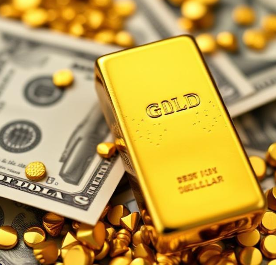 Gold gains as investors seek safety amid a declining US dollar.